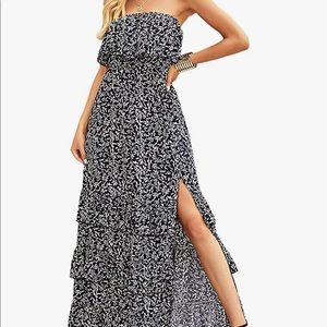 Strapless dress Med. Worn once for a shower Navy Blue